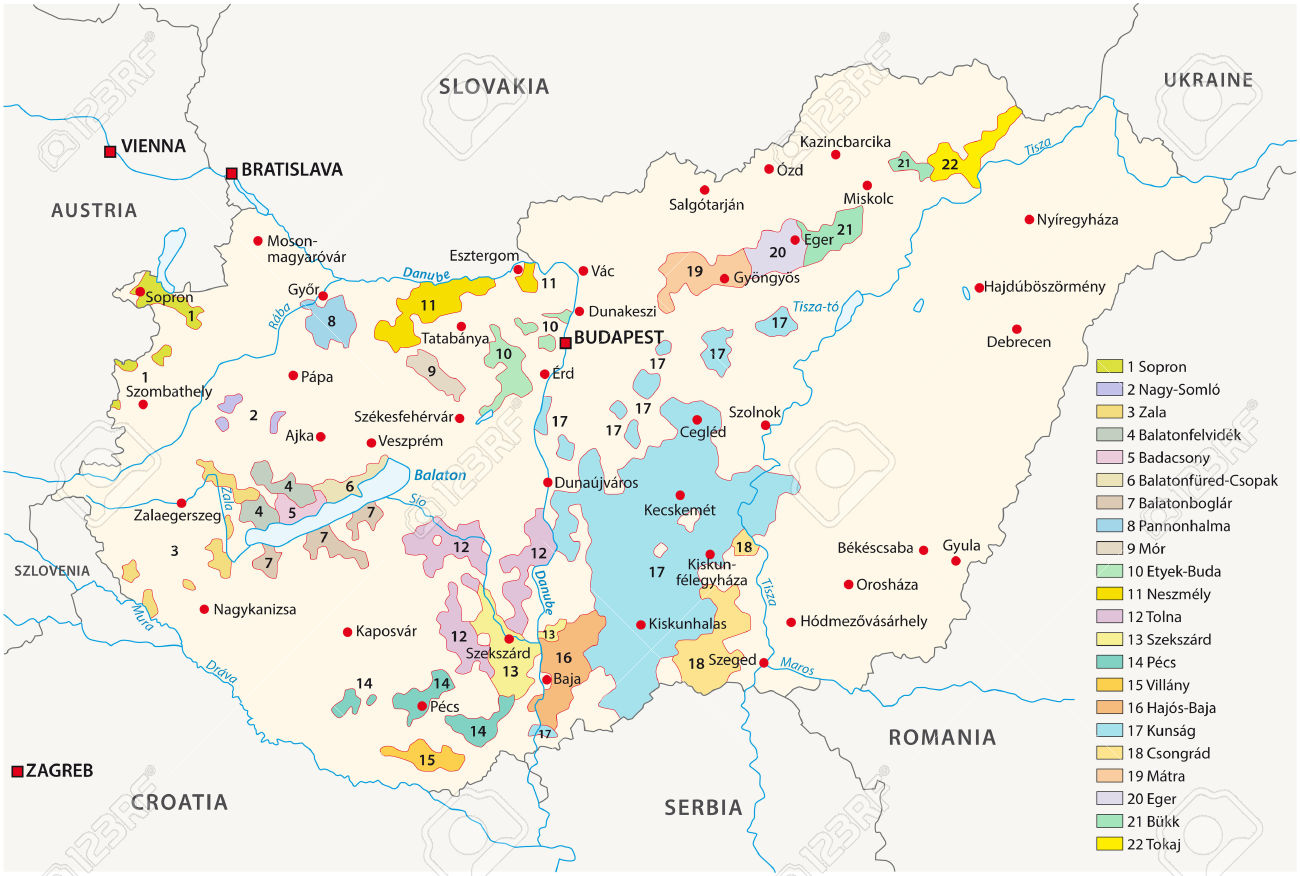 40940879-Hungary-wine-regions-map-Stock-Vector